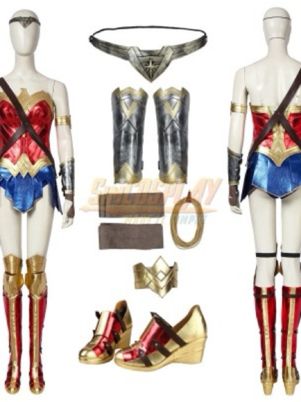 DC Comics Wonder Woman Metallic Shiny Cosplay Costume Set Size M